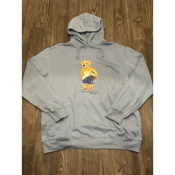 Polo Ralph Lauren Other - POLO RALPH LAUREN Big & Tall Blue Beach POLO BEAR Pullover Hoodie 2XLT NWOT